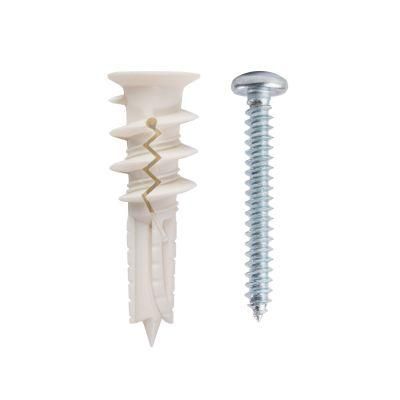 Plastic Drywall Anchor Nylon Wall Plug Anchor with Self-Tapping Screws for Plasterboard