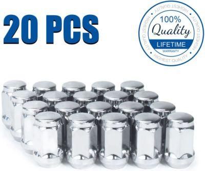 Chrome Bulge Acorn 3/4&quot; 19mm Hex 1.38&quot; Tall M12X1.25 Lug Nuts
