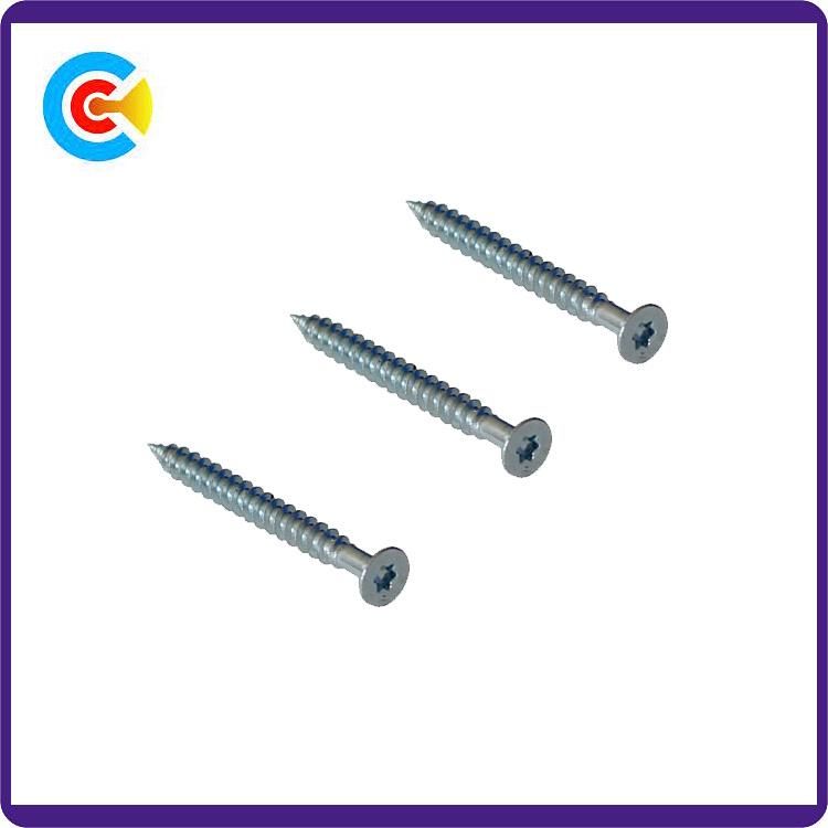 DIN/ANSI/BS/JIS Carbon-Steel/Stainless-Steel DIN/ANSI/BS/JIS Carbon-Steel/Stainless-Steel Plum Countersunk Head Self Tapping Screws