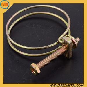 Galvainzed Carbon Steel Double Wire Style Adjustable Sure Sealing Corrugated Hose Clamp