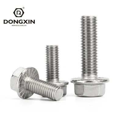 DIN6921 Stainless Steel 304 SS316 M5 M6 M8 Hex Flange Head Bolt with Teeth
