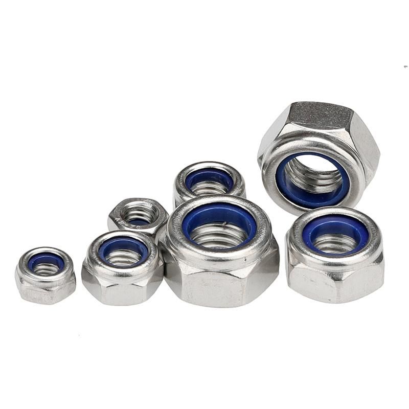 DIN 985 White Ring/Blue Ring DIN 982 Nylon Self Lock Nut DIN985 Nylon Insert Lock Nut Bolt and Nut Carbon Steel / Stainless Steel Hex Flanged Nylon Lock Nuts