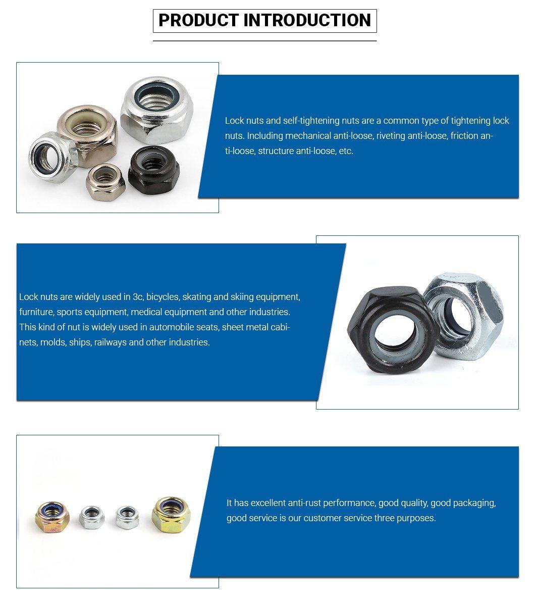 Common Bolt Carbon Steel DIN985 Hex Nylon Lock Nuts