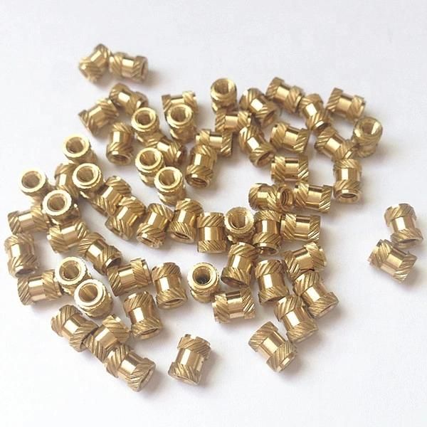 China Injection Molded M8 Brass Insert Through Thread Knurled Copper Inserts Nut