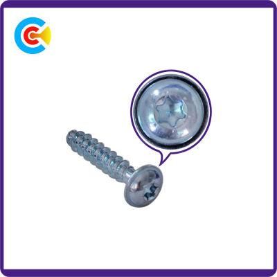 DIN/ANSI/BS/JIS Carbon-Steel/Stainless-Steel Plum Flat Head Tail Self Tapping Screws for Building