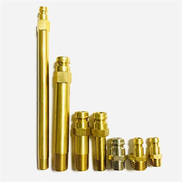 Hasco Z81/9/13/19 Brass CNC Lathing Parts Male Long Hex Hose Nipple Pipe Fitting