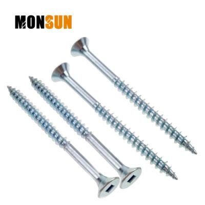 Square Flat Head Zinc Plated Carbon Steel Wood Screw