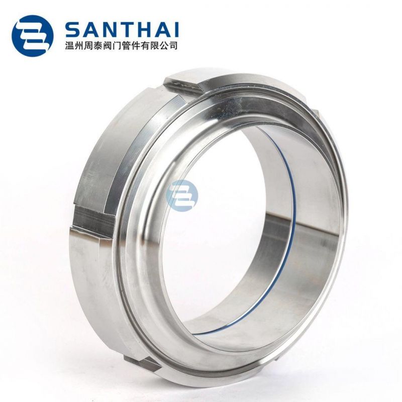 Stainless Steel Sanitary Pipe Union Hygienic Grade Round Nut Rjt Thread Union