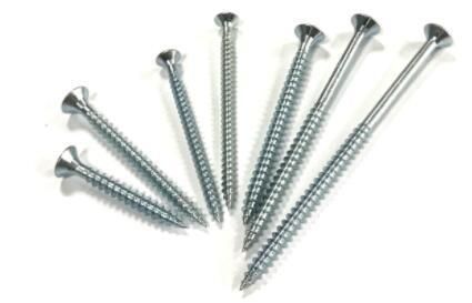 Pozidriv Flat Head Chipboard Screw Double Csk Flat Full Thread C1022 Harden White Zinc Plated 3.5X60mm Chipboard Screw