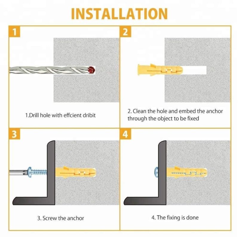 High Quality Elasticity Anchor Bolt Plastic PE Wall Plug