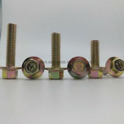 Ppap Level 3 DIN6921 Hex Flange Serrated Bolt with Full Thread Zinc Yellow