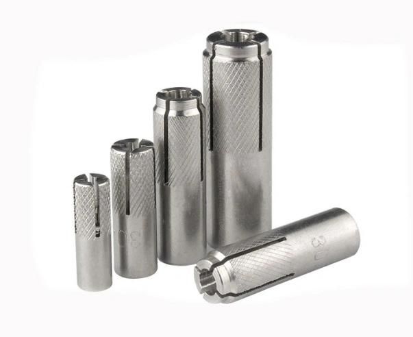 M6 M8 M12 3/8 Stainless Steel Fasteners Knurled Expansion Bolt Drop in Anchor for Concrete