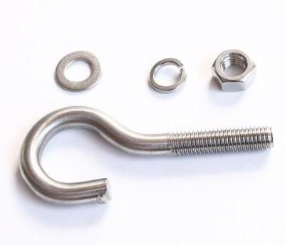 High Quality Stainless Steel Hardware Open J Shaped 304 Hook Screw