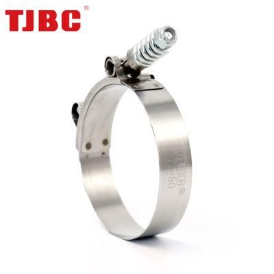High Pressure Spring Loaded Stainless Steel Constant Tension T-Bolt Clamp for Turbo Automotive, Control Area 187-195mm