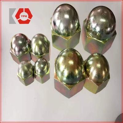 DIN1587 Hex Nuts Round Head of Yellow Carbon Steel with Preferential Price