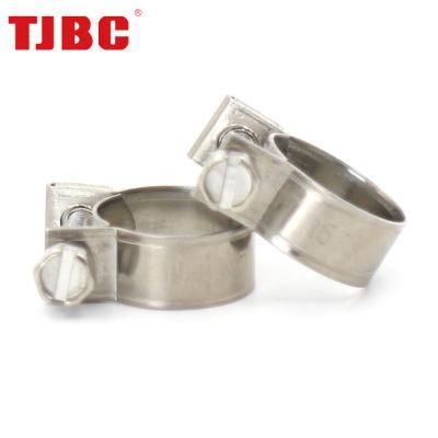 Heavy Duty Bolt and Nut Fuel Stainless Steel Mini Hose Clamp with 9mm Bandwidth, 24-26mm