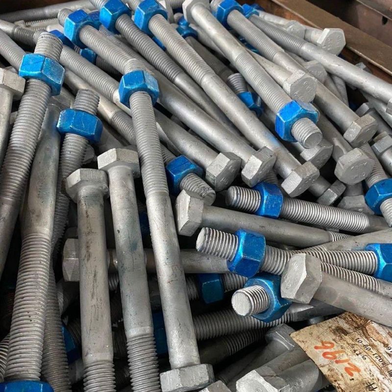 Wholesale High Quality Zinc Plated Black Yellow Carbon Steel Hex Head Bolt and Nut and Washer
