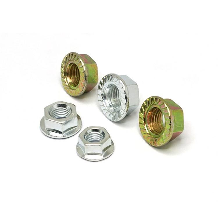 DIN6923 Hex Flange Nut Serrated Serration Carbon Steel Yellow Zinc Plated Galvanized