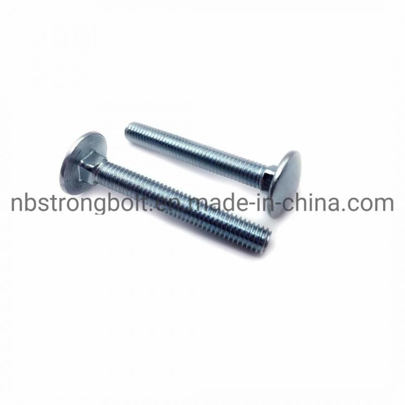 Mushroom Head Square Neck Bolt DIN603 Gr. 4.8 with White Zinc Plated