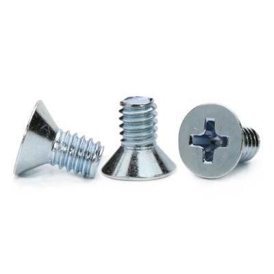 M4 Steel Blue Zinc Plated Countersunk Flat Head Phillips Electronics Screw