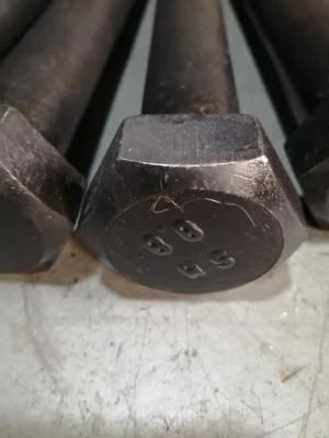Big Size 30*260 Alloy Steel Black Color DIN 931 Hexagon Bolt Used in Steam Turbine Made in China