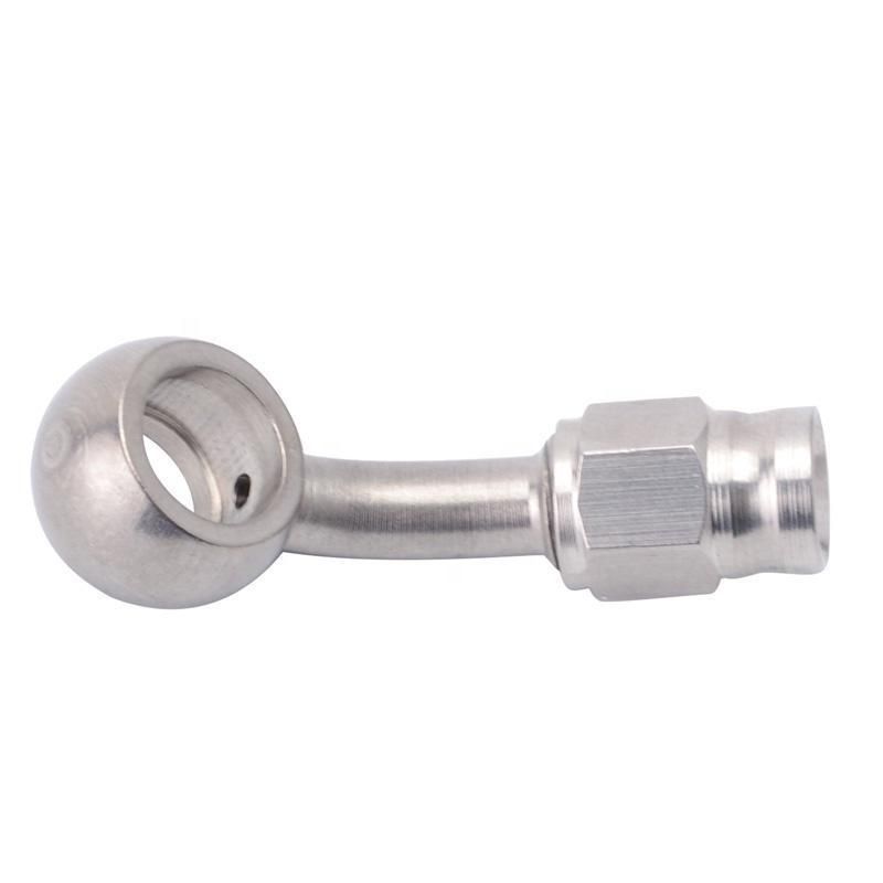 An3 Stainless Steel 45 Degree 10 mm Banjo Eye Brake Hose Fitting PTFE Ends Adapter for Auto Motor