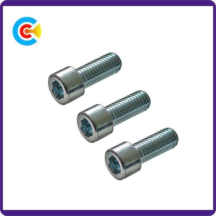 DIN/ANSI/BS/JIS Carbon-Steel/Stainless-Steel Cylindrical Head Hexagon Screw for Building/Car Railway