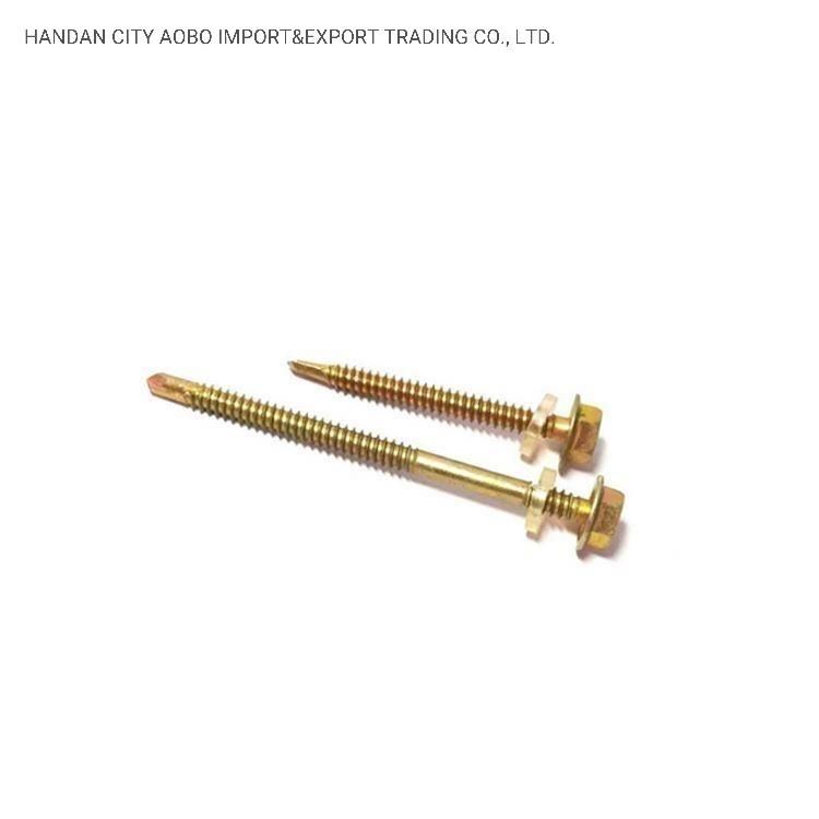 High Quality Yellow Hexagon Self-Tapping Screw Fastener Hexagonal Drill Wire