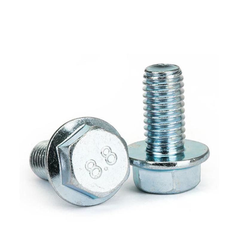 DIN6921 M8-M24 Flanged Hexagon Head Bolts Rivet Galvanized Nuts and Bolts Screw Fastener Stainless Steel 304, Flange Bolt