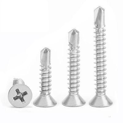 Ss 304 Cross Recessed Countersunk Head Self Drilling Screw DIN7504