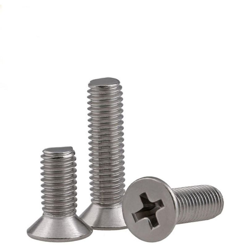 DIN 965 Stainless Steel 304 or 316 Flat Screw Cross Recessed Countersunk Head Machine Screw