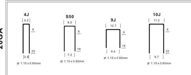 20ga Staples for Furniture and Sofa 1006j-1022j