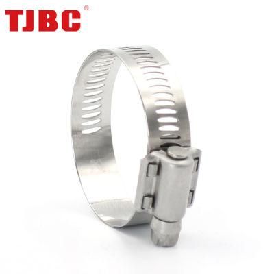 12.5mm Bandwidth Heavy Duty Perforated Worm Drive Adjustable American Type Stainless Steel Hose Clamp for Automobile Hardware, 78-102mm