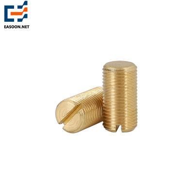 Brass Hexagon Socket Set Screw DIN916 Slotted Brass Grub Screw with Flat Point DIN551