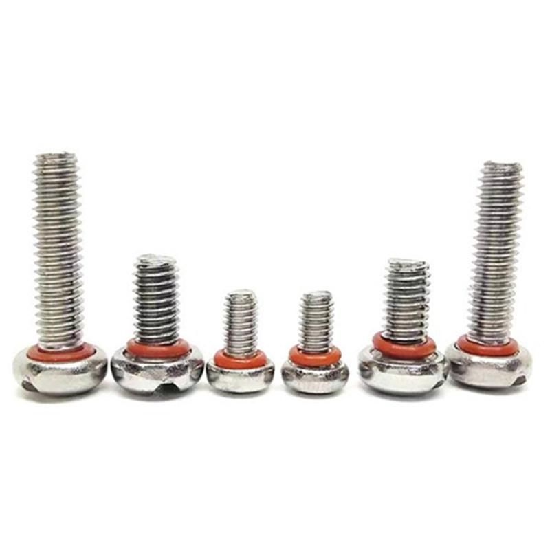 M3 M4 Stainless Steel Pan Round Phillips Waterproof Screw with O Ring