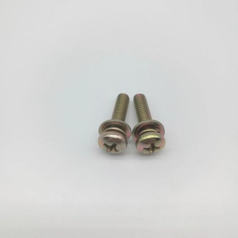 Yellow Zinc Sems Screw with Washer Assembly