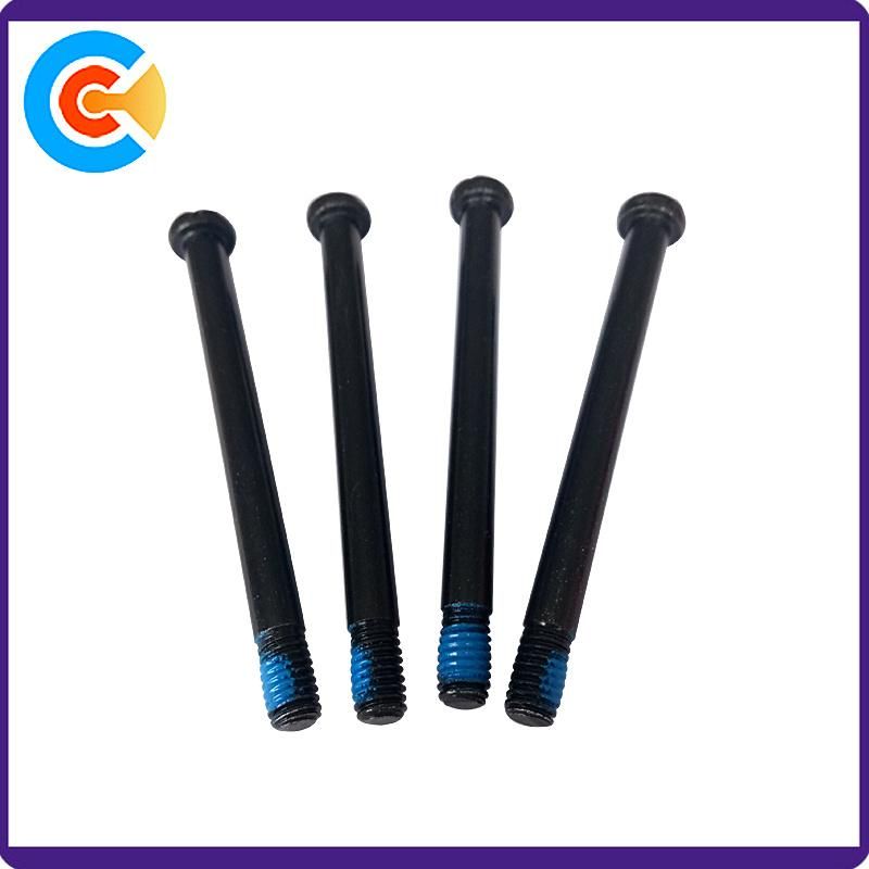 Steel Plated Black M6 Phillips Pan Head Half Thread Screws