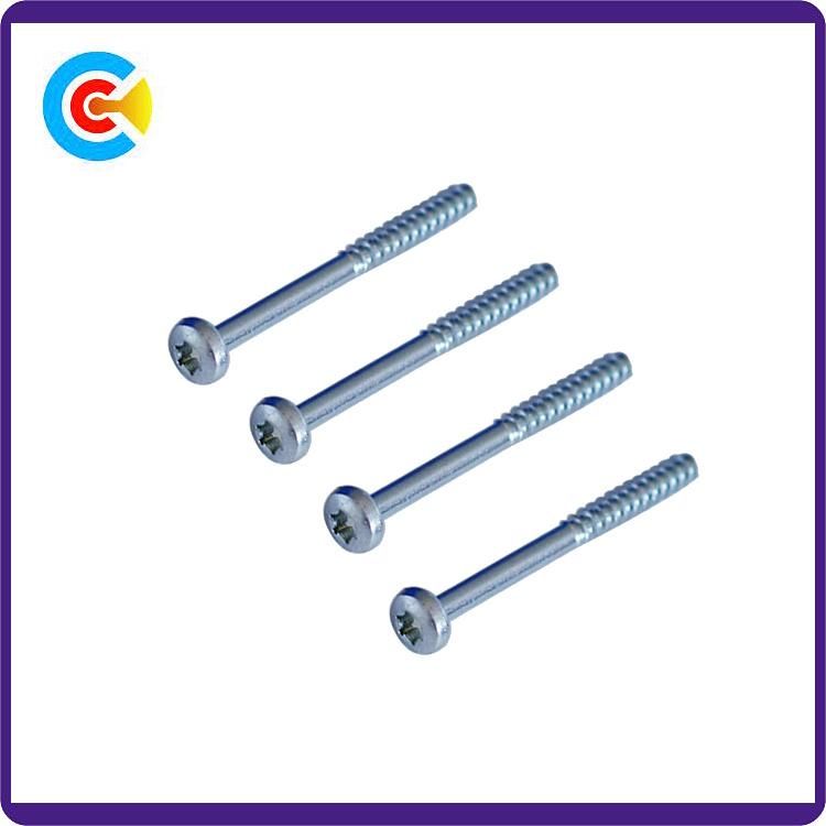 GB/DIN/JIS/ANSI Carbon-Steel/Stainless-Steel 4.8/8.8/10.9 Plum Blossom Flat Tail Tapping Screw