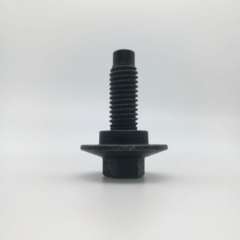 Black Finish Hex Flange Head Bolts with Dog Point