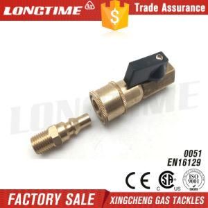Brass Quick-Connect Coupling with Ball Valve for Natural Gas Hoses