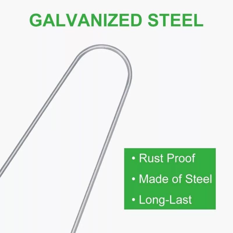 Galvanized Steel Landscape Securing Tent Pegs Yard Cover Spikes Garden Stakes Lawn Ground Staples Pins 200PCS 6-Inch