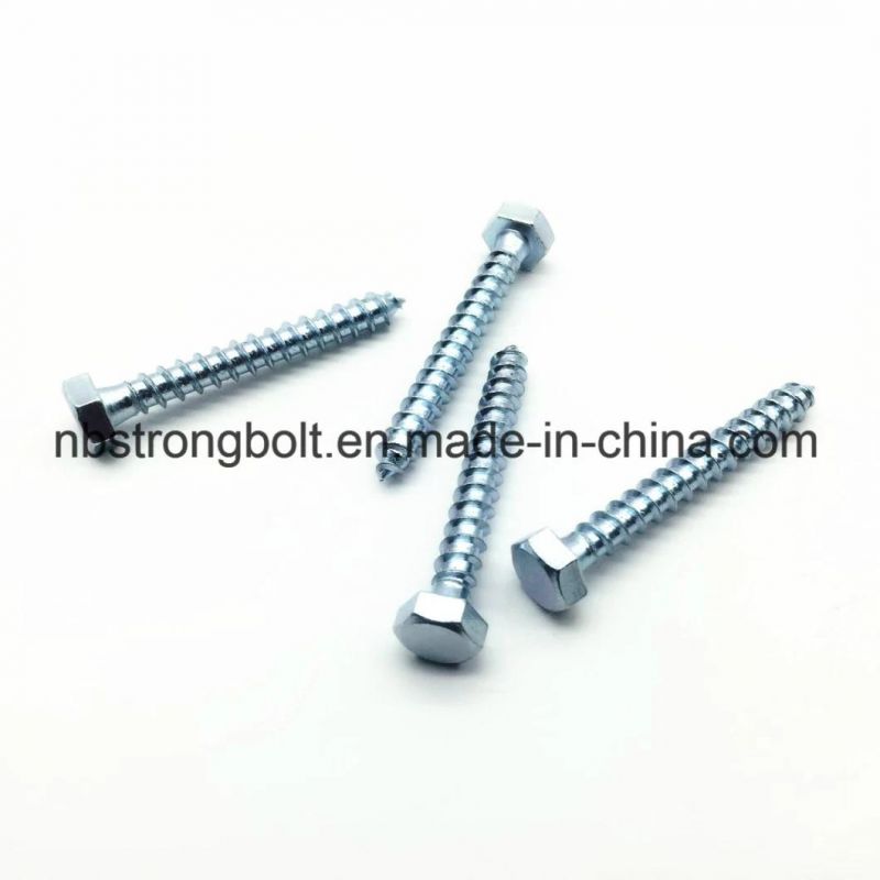 DIN571 Hex Head Lag Screw Hex Wood Screw M8X60 with Zinc Palted