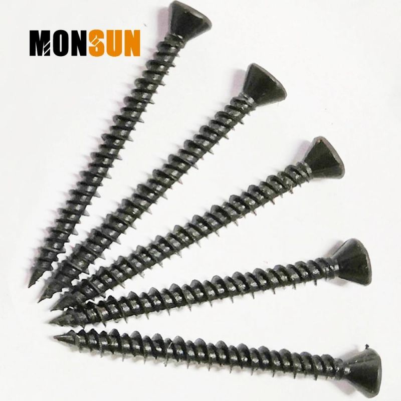 Black Phosphated Square Drive Small Countersunk Trim Head Fine Thread Self Tapping Wood Screw