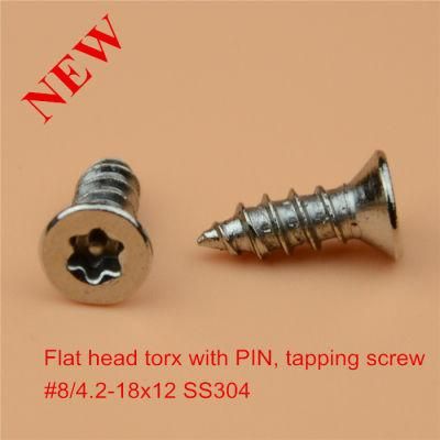 Flat Head Torx Screw with Pin Safety Screw Ss Safety Screw/Special Screw