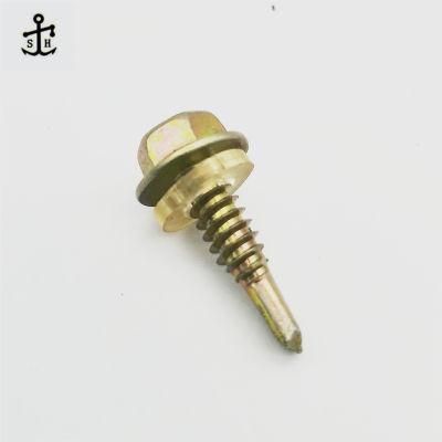DIN 7504K Hexagon Head Drilling Screws with Tapping Screw Thread with Collar Made in China