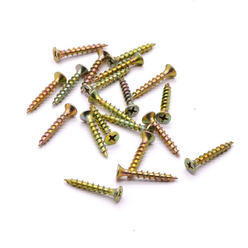 Congo Angola Zambia Market/Professional Manufacturer Yellow Zinc Pozi Drive Double Flat Head Wood Use MDF Chipboard Screws