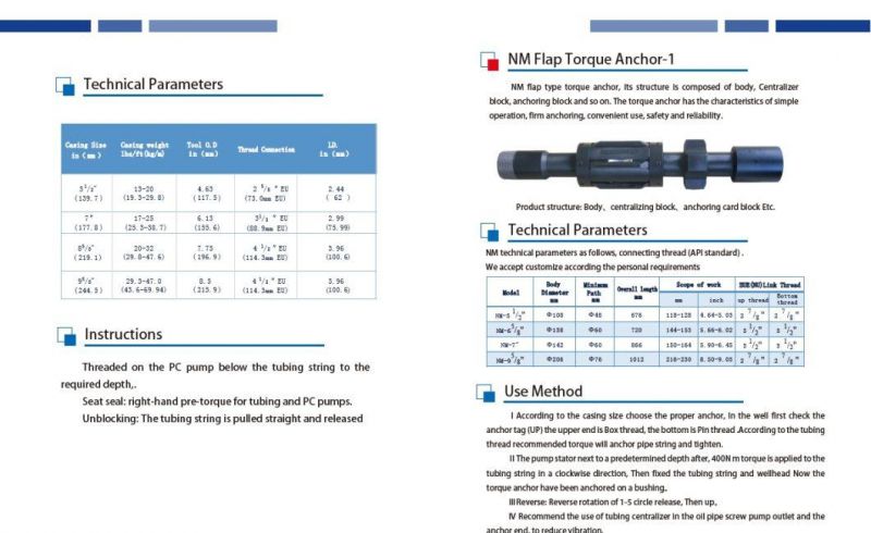 Tnm-F Cam Anchor for Pcp