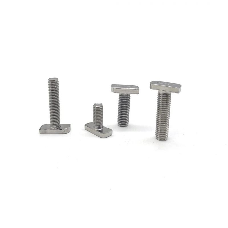 304 316 Stainless Steel M6 M8 M10 T Head Bolts for Aluminum Profile