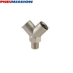 Pneumatic Metal Brass Thread Tube Fittings with Nickel-Plated From China Pneumission (PYM series)
