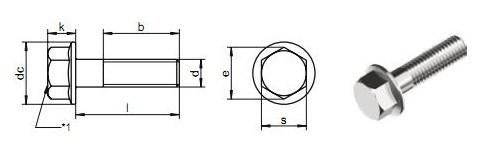 DIN6921 Black /Yellow/Zinc Hexagon Head Flange Bolt for Industry